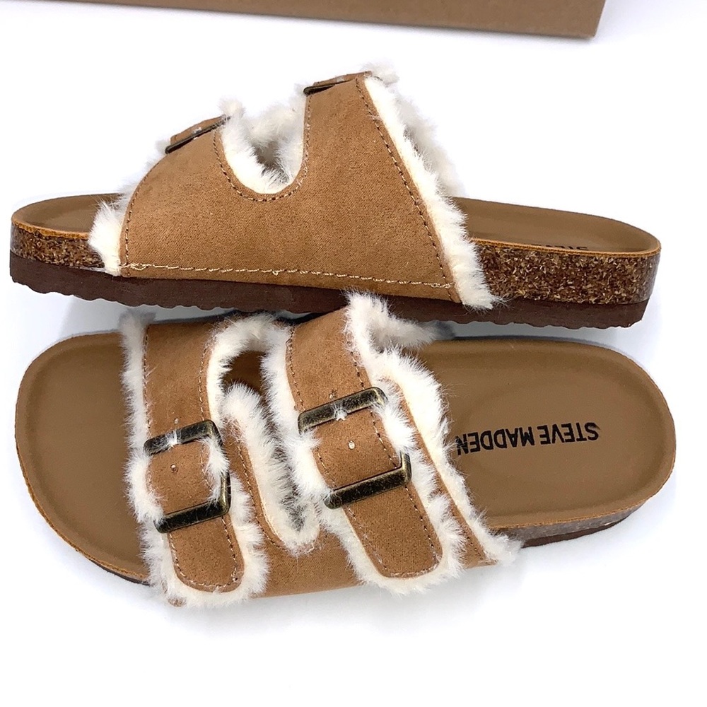 Steve Madden Faux Fur Slide Sandal Size 13 - Picture 9 of 15